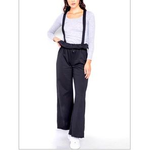 Relaxed Wide Legged Overalls